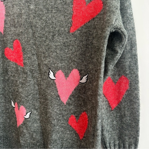 Lou & Grey Gray Sweater with Pink and Red Heart Design - Picture 3 of 4